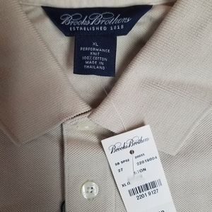 Brooks Brothers Knit Polo Tan NWT